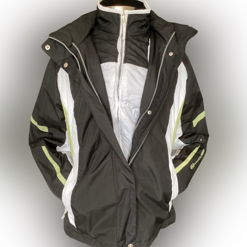 NWT Free Country Black Quilted SKI Jacket w/ 2nd Jacket Insert!
